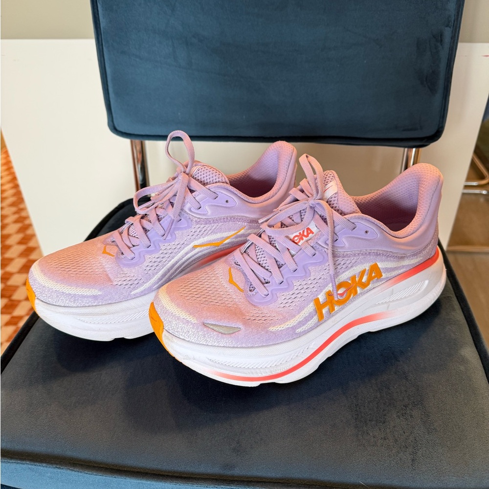 Hoka Bondi 9 Running Shoes Women's Lavender and Tangerine